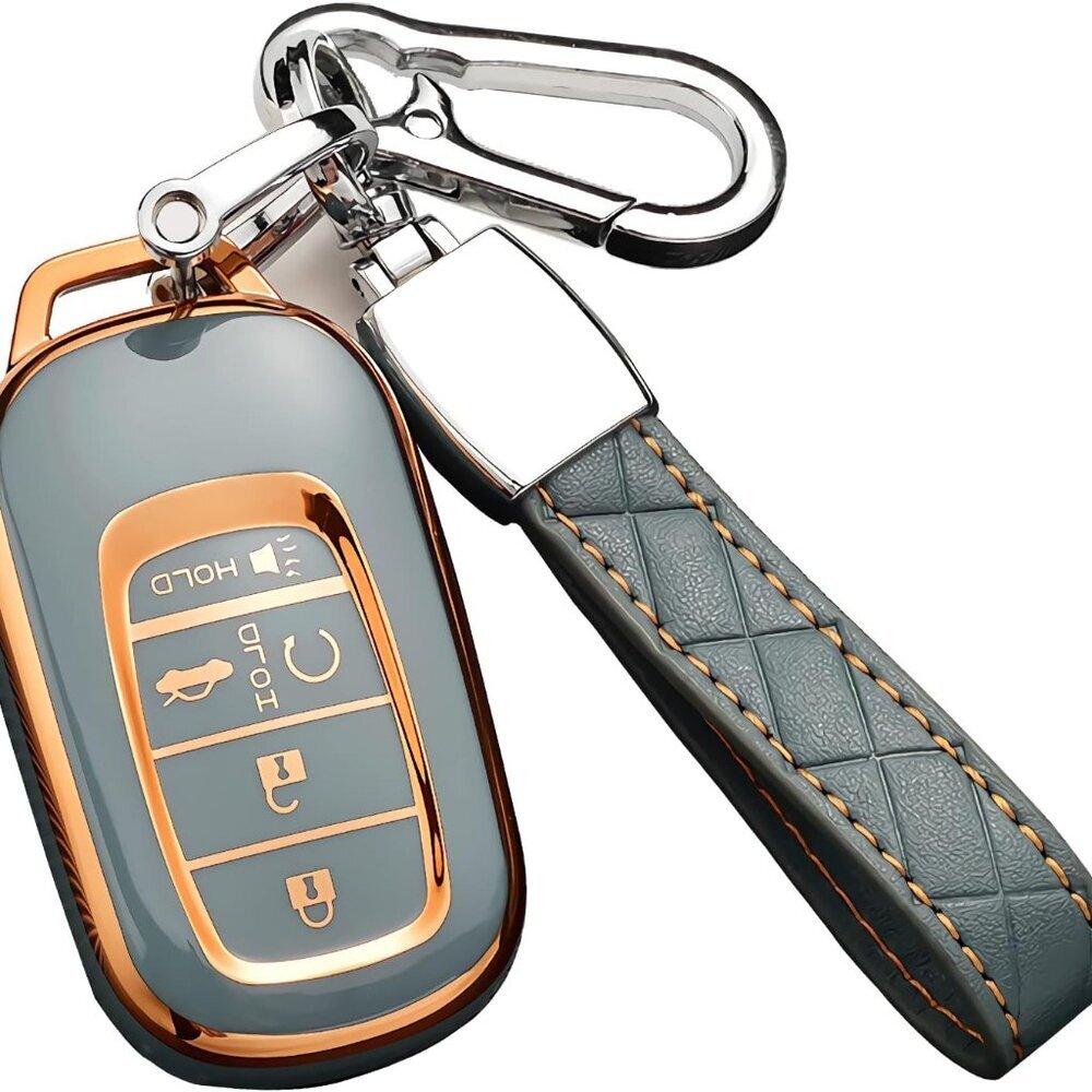 for Honda Key Fob Cover with Keychain, Premium Soft TPU Full Protection Key Fob